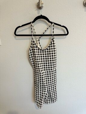Old Navy Black and White Gingham Romper